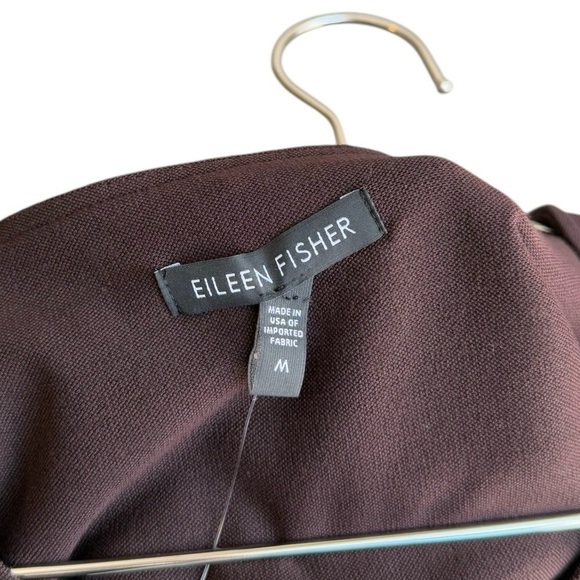 Eileen Fisher Lightweight Washable Stretch Crepe Clove Tunic Top Size Medium NWT - Picture 9 of 13